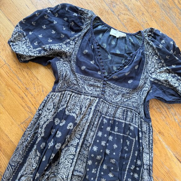 THE GREAT Ravine Dress bandana kerchief dress - navy - size small - Picture 5 of 6